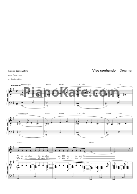 Ноты Antonio Carlos Jobim - Vivo sonhando (Dreamer) - PianoKafe.com