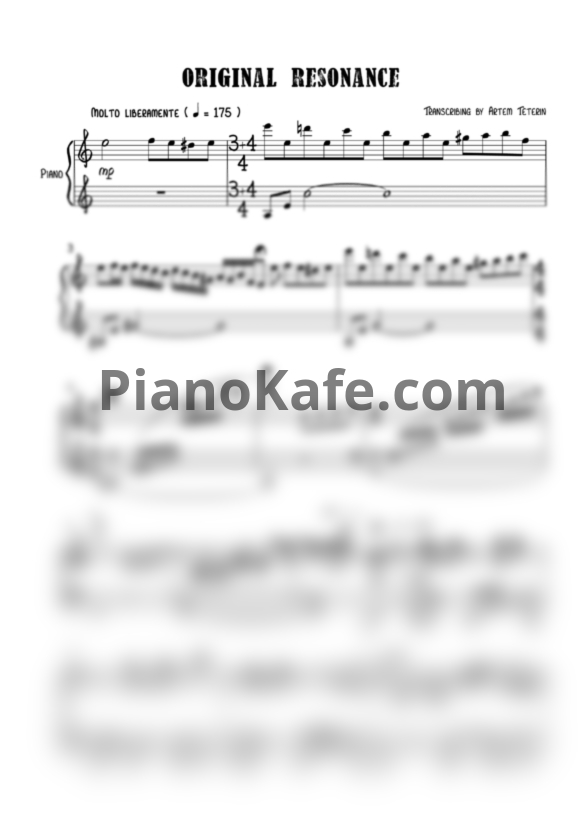 Ноты Masato & Tokiya - Original resonance - PianoKafe.com