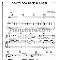 Ноты Oasis - Don't look back in anger - предпросмотр
