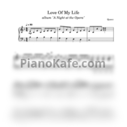 Ноты Queen - Love of my life (Переложение для фортепиано) - предпросмотр