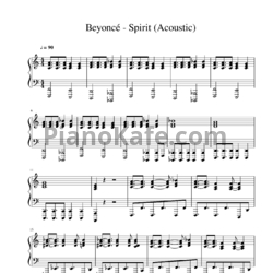 Ноты Beyonce - Spirit - предпросмотр