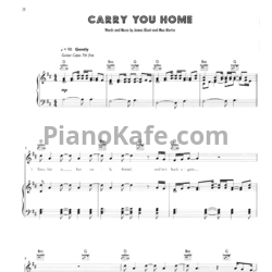 Ноты James Blunt - Carry you home - предпросмотр