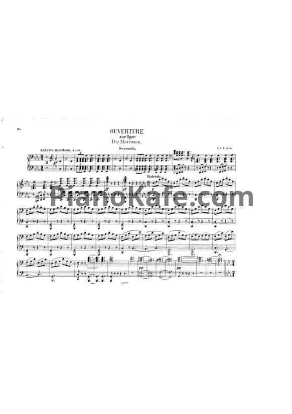 Ноты Фридрих фон Флотов - Увертюра из оперы "Матросы" для фортепиано в 4 руки - PianoKafe.com