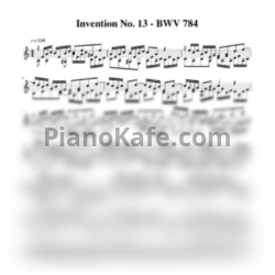Ноты И. Бах - Инвенция №13 (BWV 784) - предпросмотр
