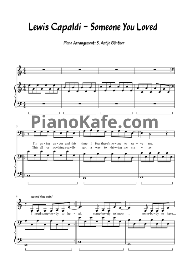 Ноты Lewis Capaldi - Someone you loved - PianoKafe.com