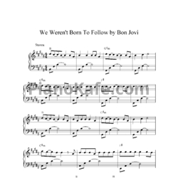 Ноты Bon Jovi - We weren't born to follow - предпросмотр
