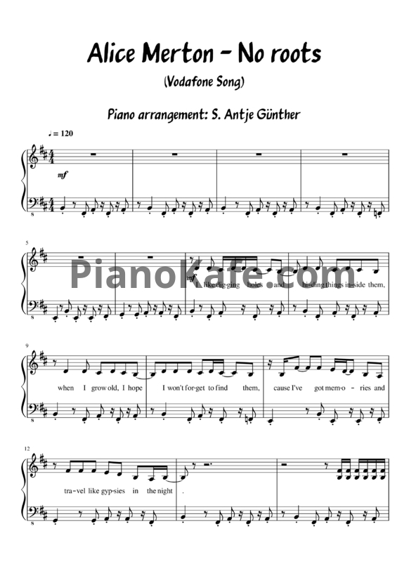 Ноты Alice Merton - No roots - PianoKafe.com