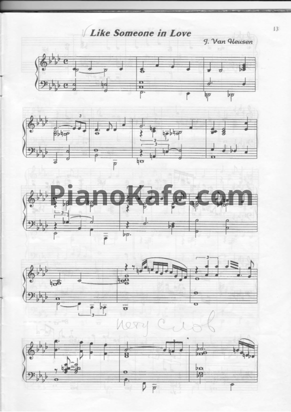 Ноты James Van Heusen - Like someone in love - PianoKafe.com