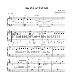 Ноты Taylor Swift - How you get the girl - предпросмотр