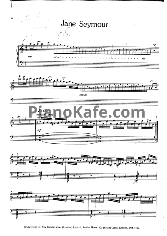 Ноты Rick Wakeman - Jane Seymour - PianoKafe.com