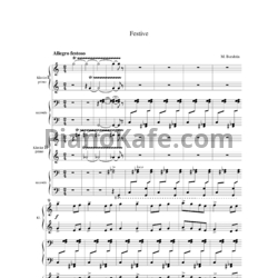 Ноты М. Бурштин - Праздничная (для фортепиано в 8 рук) - предпросмотр