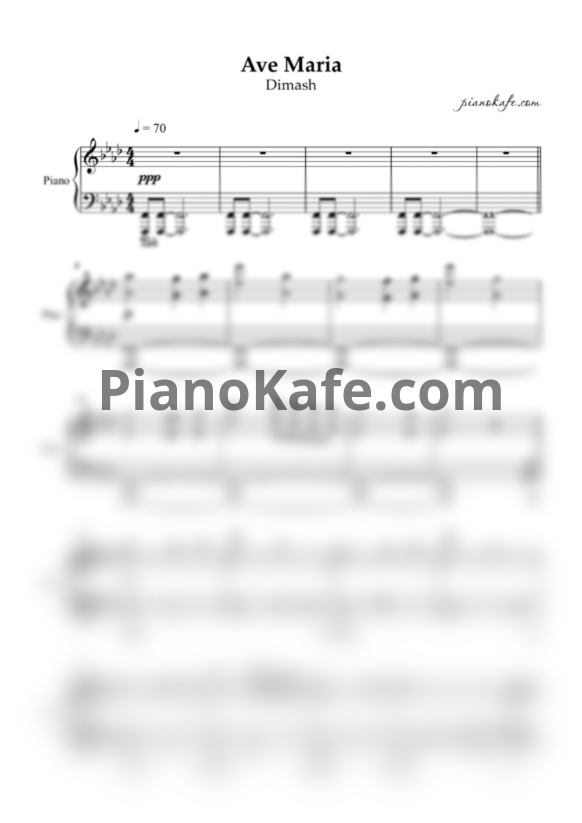 Ноты Dimash - AveE Maria (Аккомпанемент) - PianoKafe.com