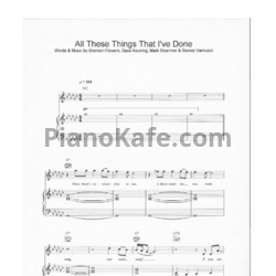 Ноты The Killers - All these things that I've done - предпросмотр