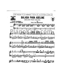 Ноты Richard Clayderman - Ballade pour Adeline (Версия 3) - предпросмотр