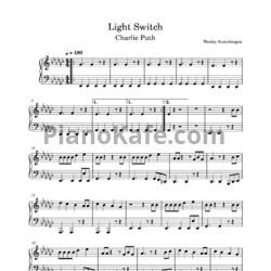 Ноты Charlie Puth - Light switch - предпросмотр