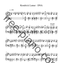 Ноты Kendrick Lamar - DNA. - предпросмотр