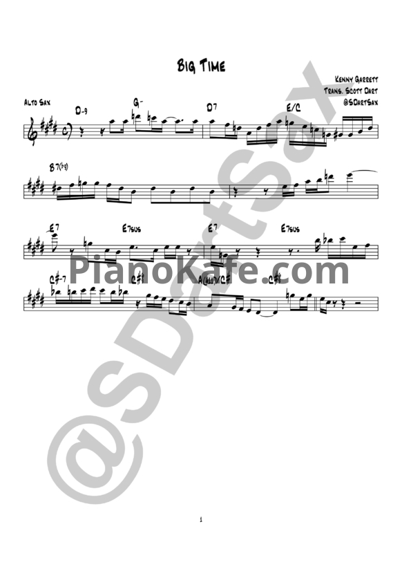 Ноты Kenny Garrett - Big time - PianoKafe.com