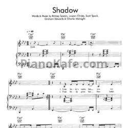 Ноты Britney Spears - Shadow - предпросмотр