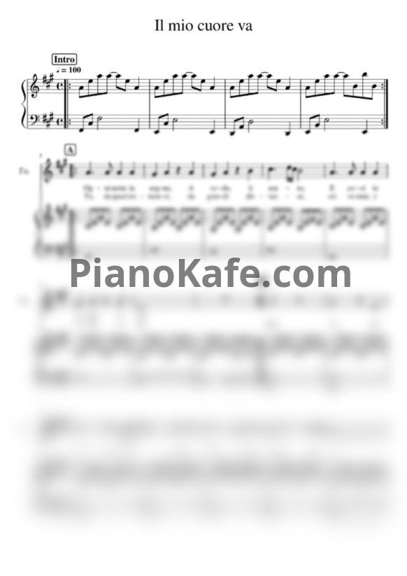 Ноты Sarah Brightman - Il mio cuore va - PianoKafe.com