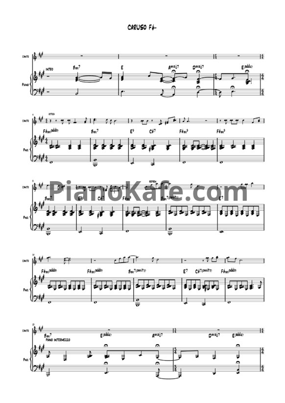 Ноты Lara Fabian - Caruso - PianoKafe.com