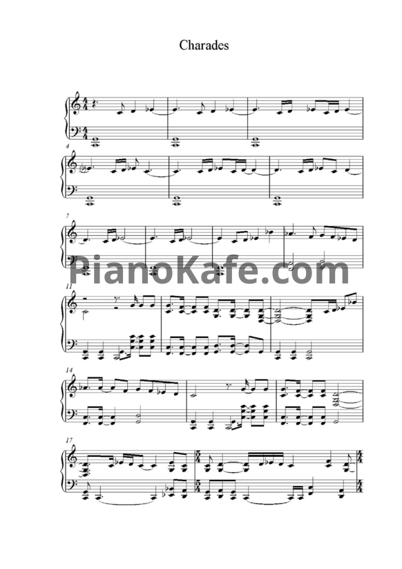 Ноты Serj Tankian - The charades - PianoKafe.com