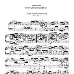 Ноты Феликс Мендельсон - 7 характерных пьес (Op. 7) - предпросмотр
