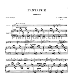 Ноты Камиль Сен-Санс - Фантазия для скрипки и арфы ля мажор (Op. 124) - предпросмотр