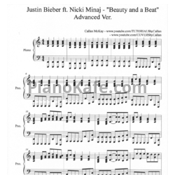 Ноты Justin Bieber feat. Nicki Minaj - Beauty and a beat - предпросмотр