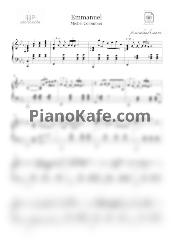 Ноты Michel Colombier - Emmanuel - PianoKafe.com