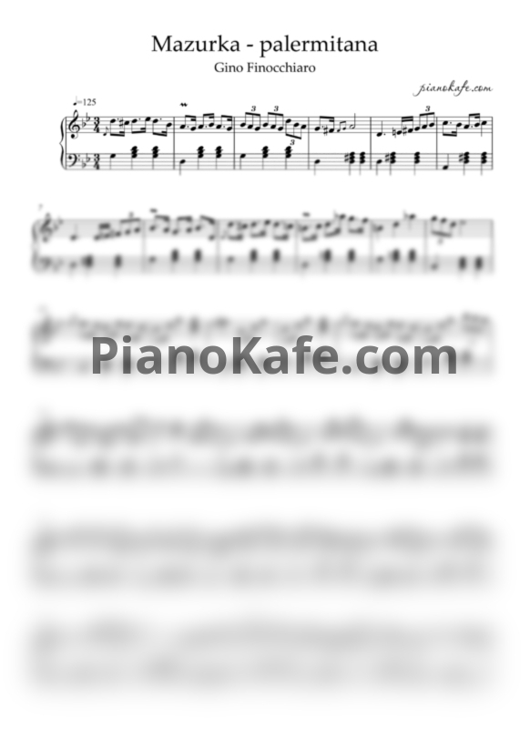 Ноты Gino Finocchiaro - Mazurka - palermitana - PianoKafe.com