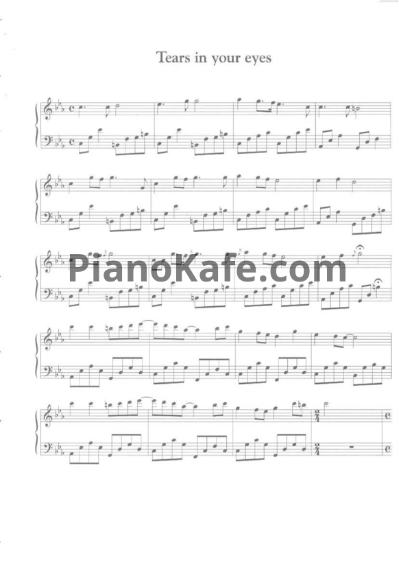 Ноты Yiruma - Tears in your eyes - PianoKafe.com