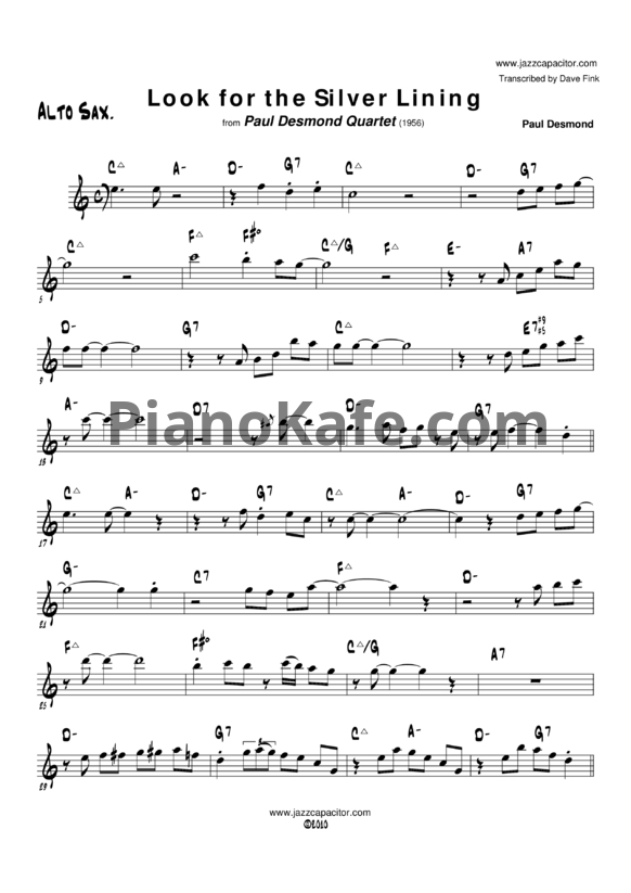 Ноты Paul Desmond - Look for the silver lining - PianoKafe.com