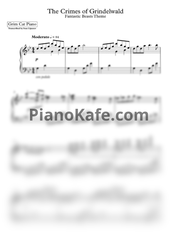 Ноты James Newton Howard - Fantastic beasts theme (Solo Piano) - PianoKafe.com