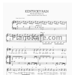 Ноты Elvis Presley - Kentucky rain - предпросмотр