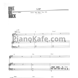 Ноты One OK Rock - Liar - предпросмотр