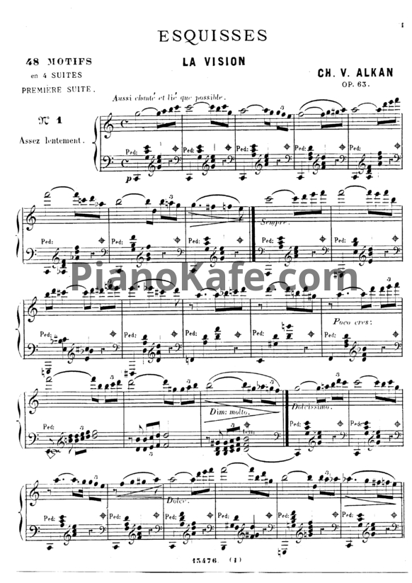 Ноты Шарль Алькан - 48 эскизов "Esquisses" (Op. 63) - PianoKafe.com