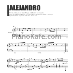 Ноты Lady Gaga - Alejandro (Версия 2) - предпросмотр