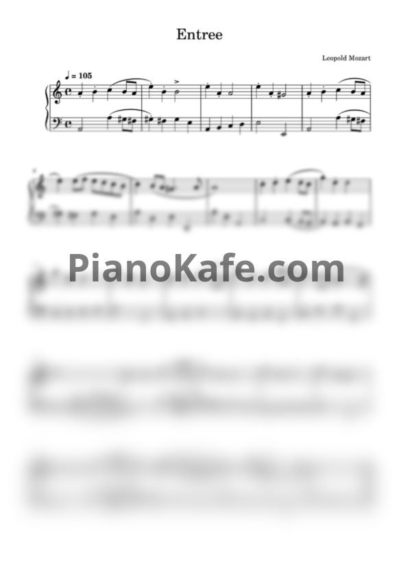 Ноты Леопольд Моцарт - Entree - PianoKafe.com