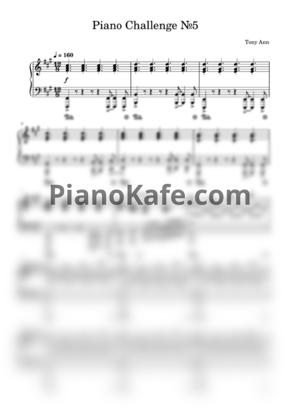 Ноты Tony Ann - Piano Challenge №5 - PianoKafe.com