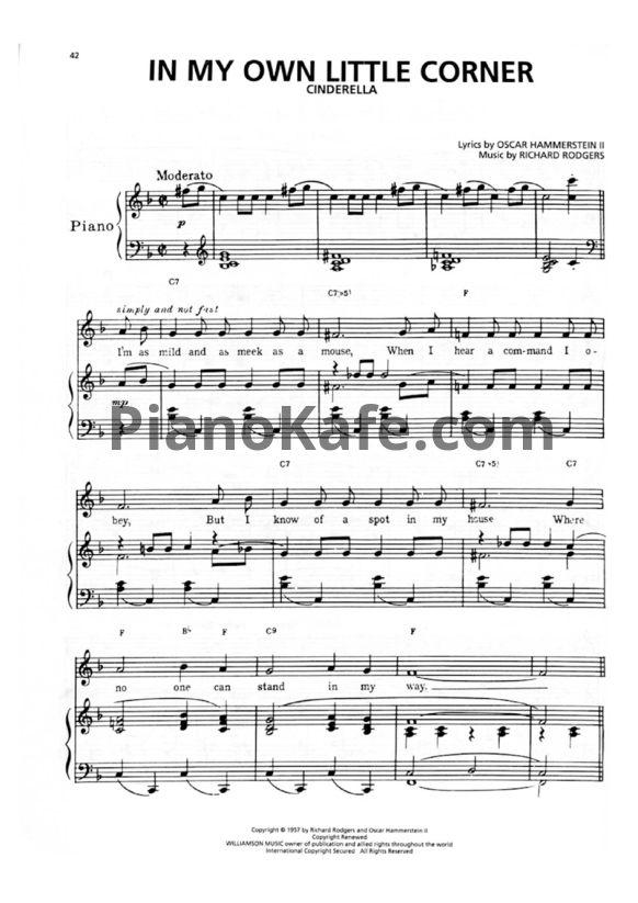 Ноты Richard Rodgers - In my own little corner - PianoKafe.com