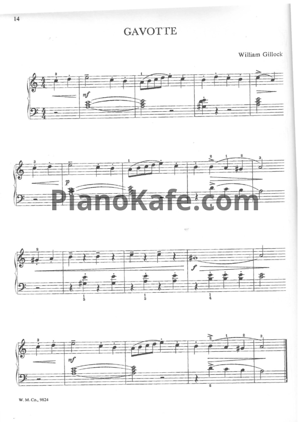 Ноты William Gillock - Gavotte - PianoKafe.com