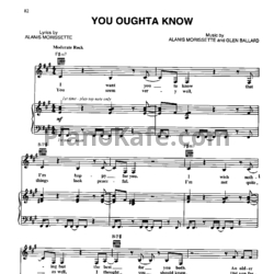 Ноты Alanis Morissette - You oughta know - предпросмотр