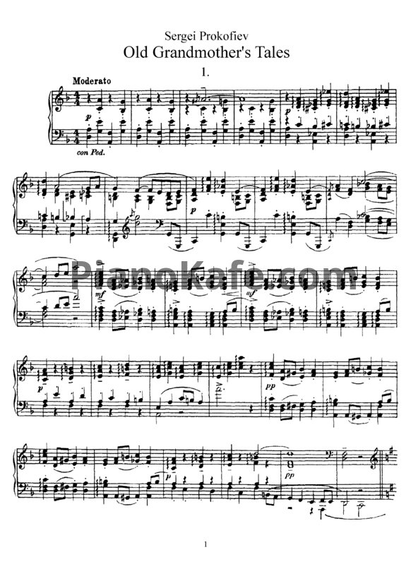 Ноты Сергей Прокофьев - Сказки старой бабушки (Op. 31) - PianoKafe.com