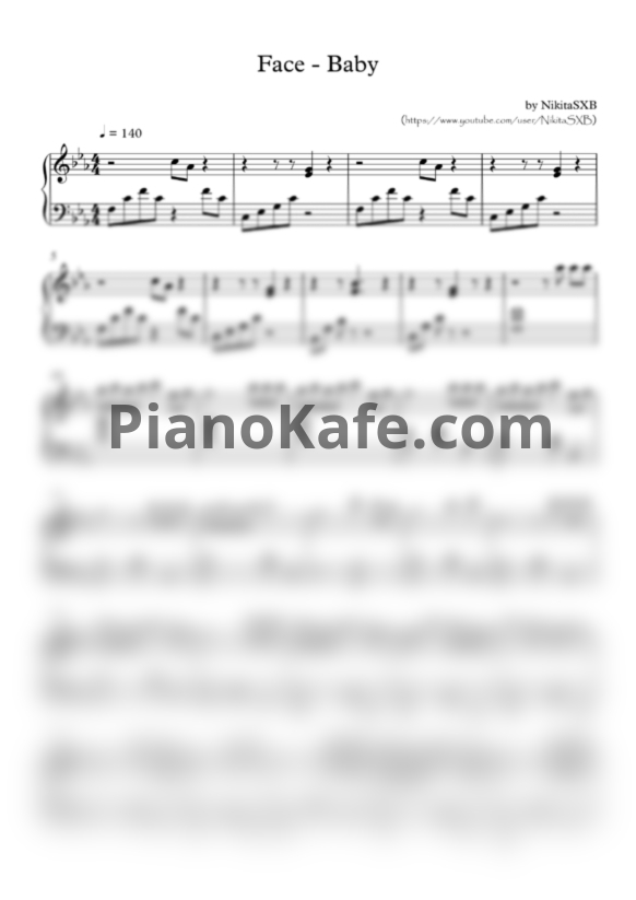 Ноты Face - Baby - PianoKafe.com