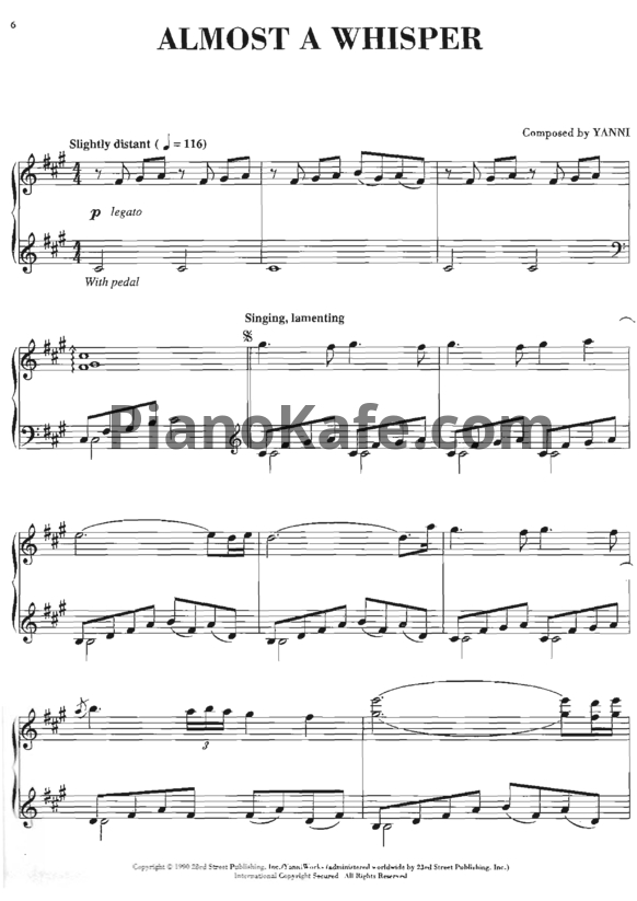 Ноты Yanni - The best of Yanni (Книга нот) - PianoKafe.com