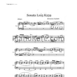 Ноты Д. Скарлатти - Соната K259/L103 - предпросмотр