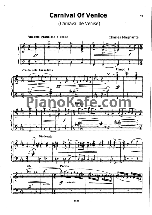 Ноты Charles Magnante - Carnival of Venice - PianoKafe.com