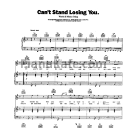 Ноты The police - Can't stop loving you - предпросмотр