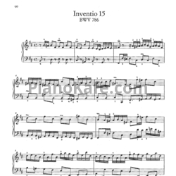 Ноты И. Бах - Инвенция №15 (BWV 786) - предпросмотр