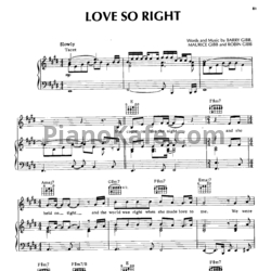 Ноты Bee Gees - Love so right - предпросмотр